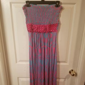 Sky Maxi dress 100% silk